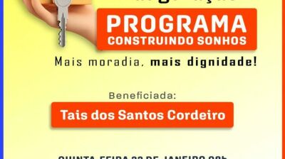 Imagem da notícia Prefeito Weliton Guimarães realiza entrega de nova moradia no Distrito de Vila Novo Belo Horizonte em Alcinópolis